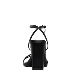 Callie Black Leather Heel