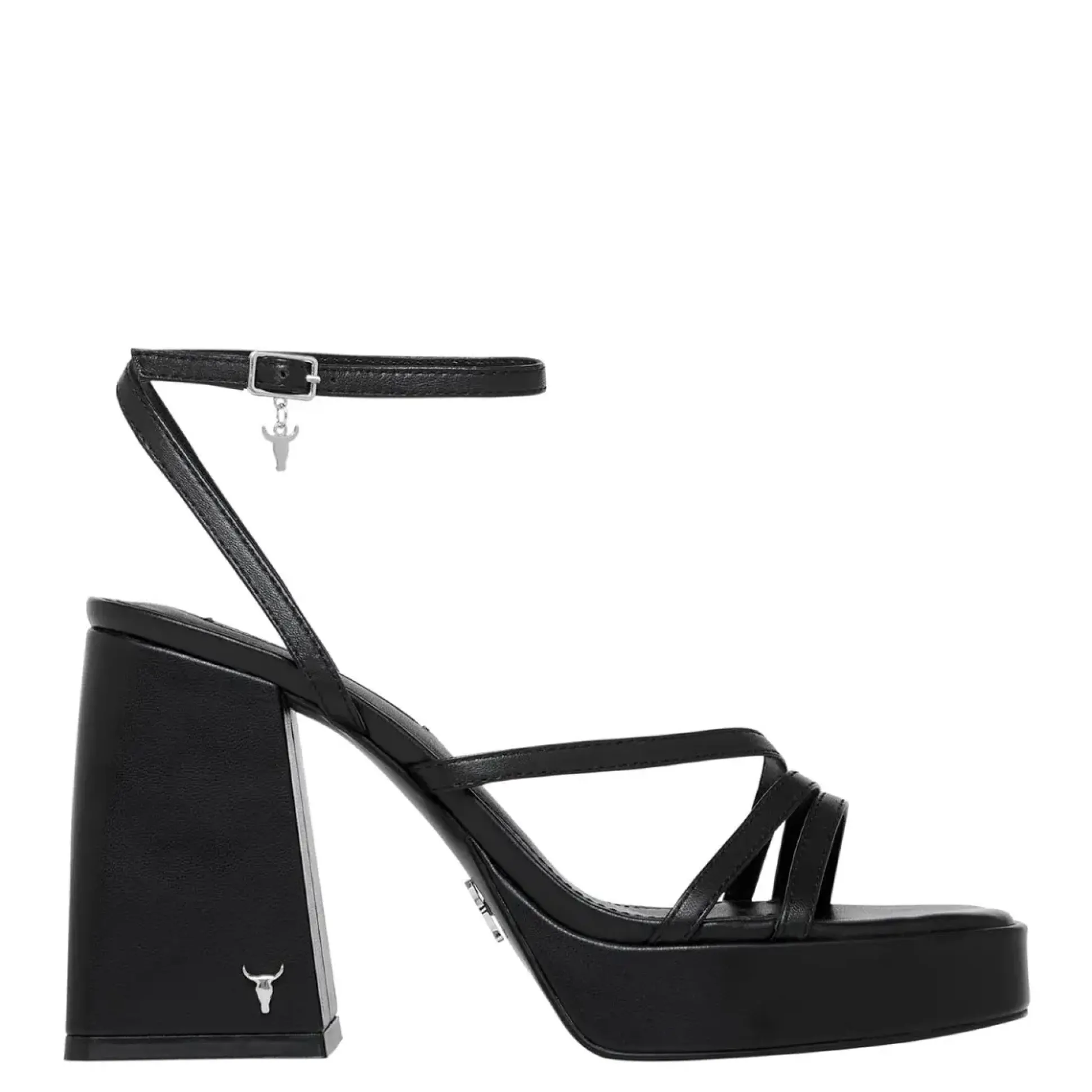 Charms Black Leather Heels