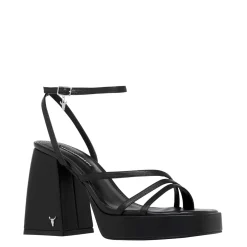 Charms Black Leather Heels