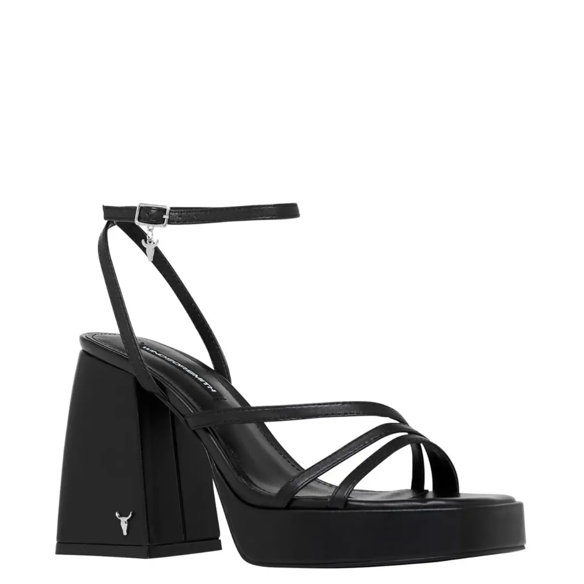 Charms Black Leather Heels