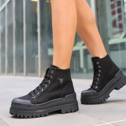 Deserve Black Canvas Boot