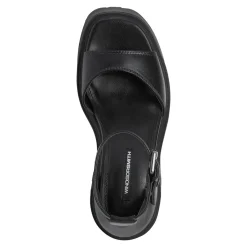 Flaws Black Leather Sandal