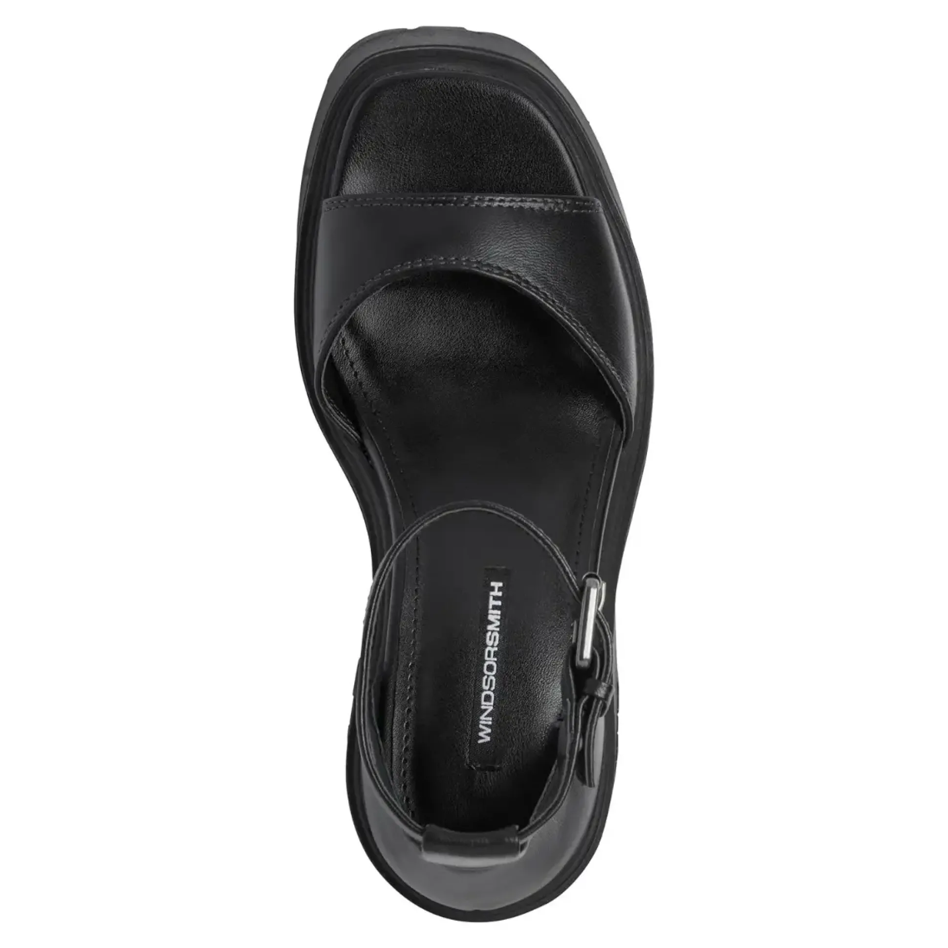 Flaws Black Leather Sandal