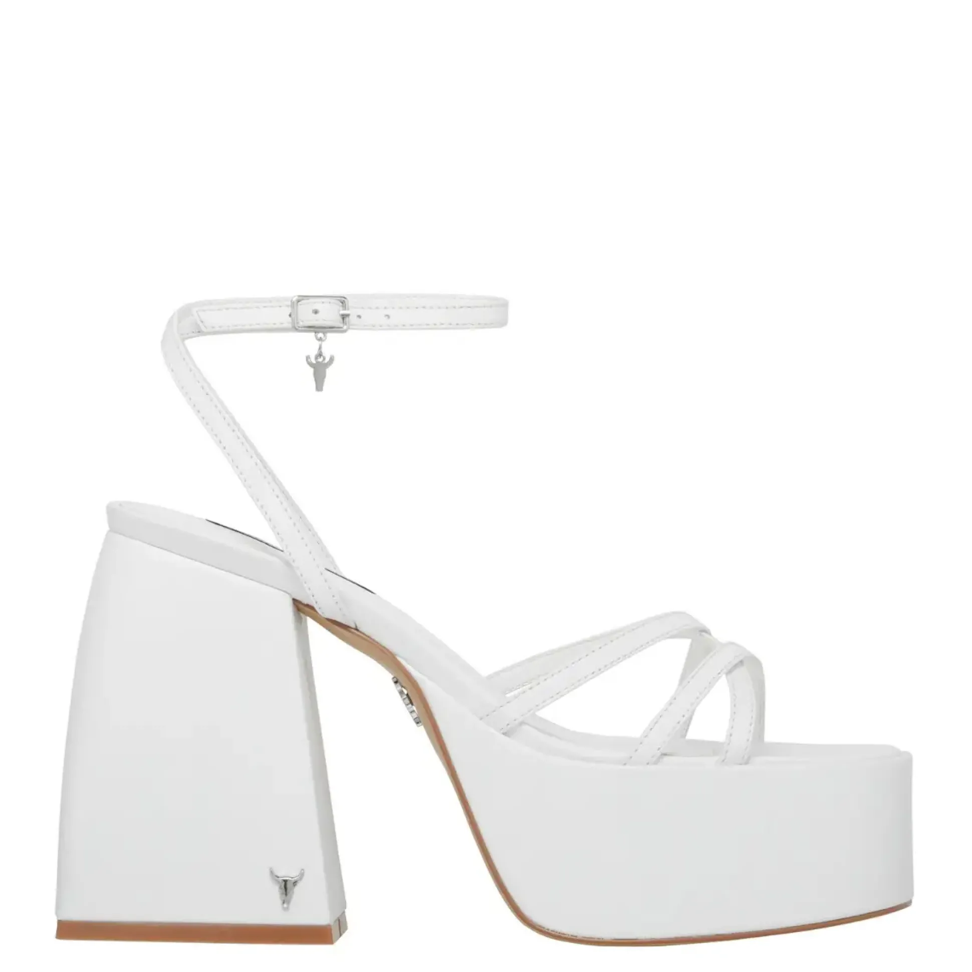 Heaven White Leather Heel