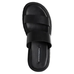 Laser Black Leather Sandal