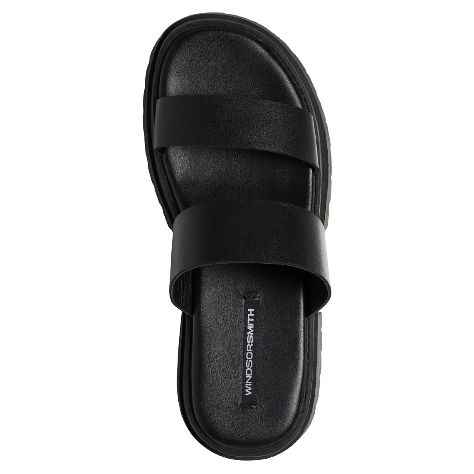 Laser Black Leather Sandal