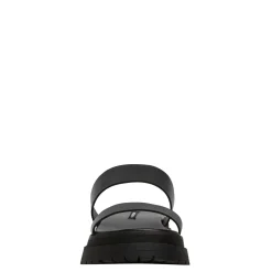 Laser Black Leather Sandal