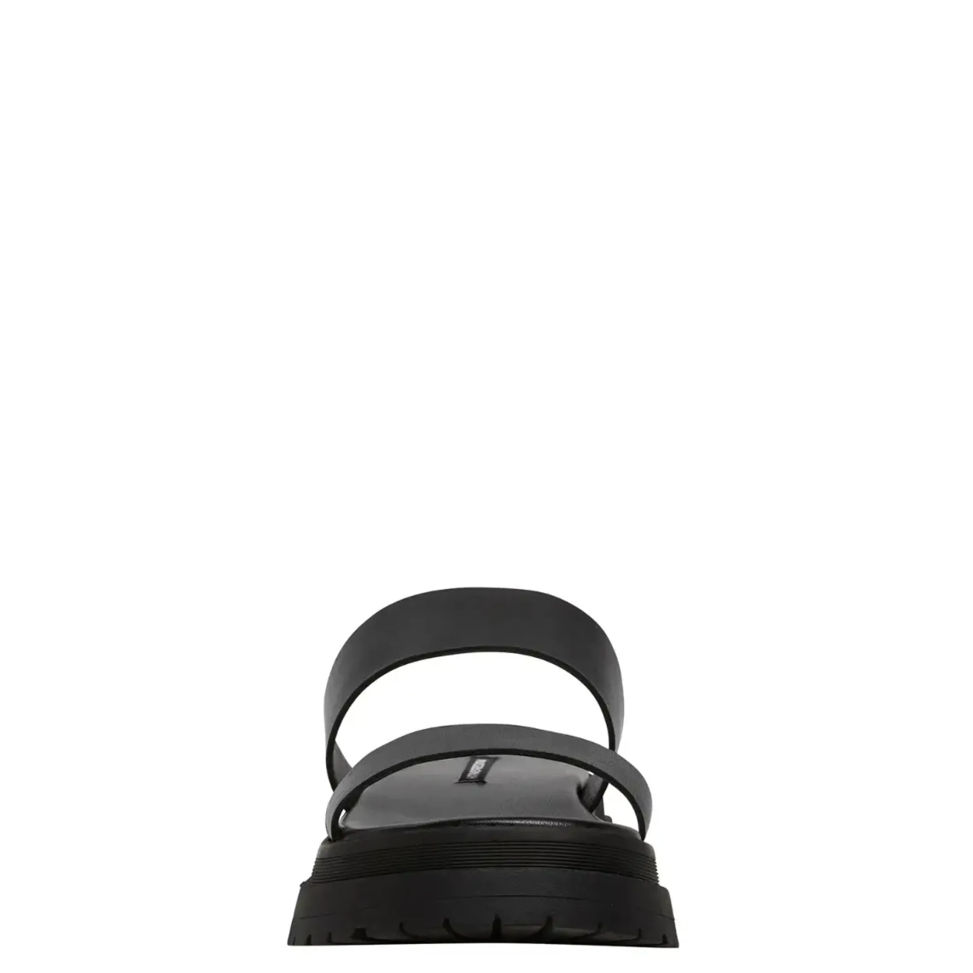 Laser Black Leather Sandal