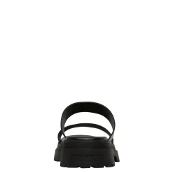 Laser Black Leather Sandal