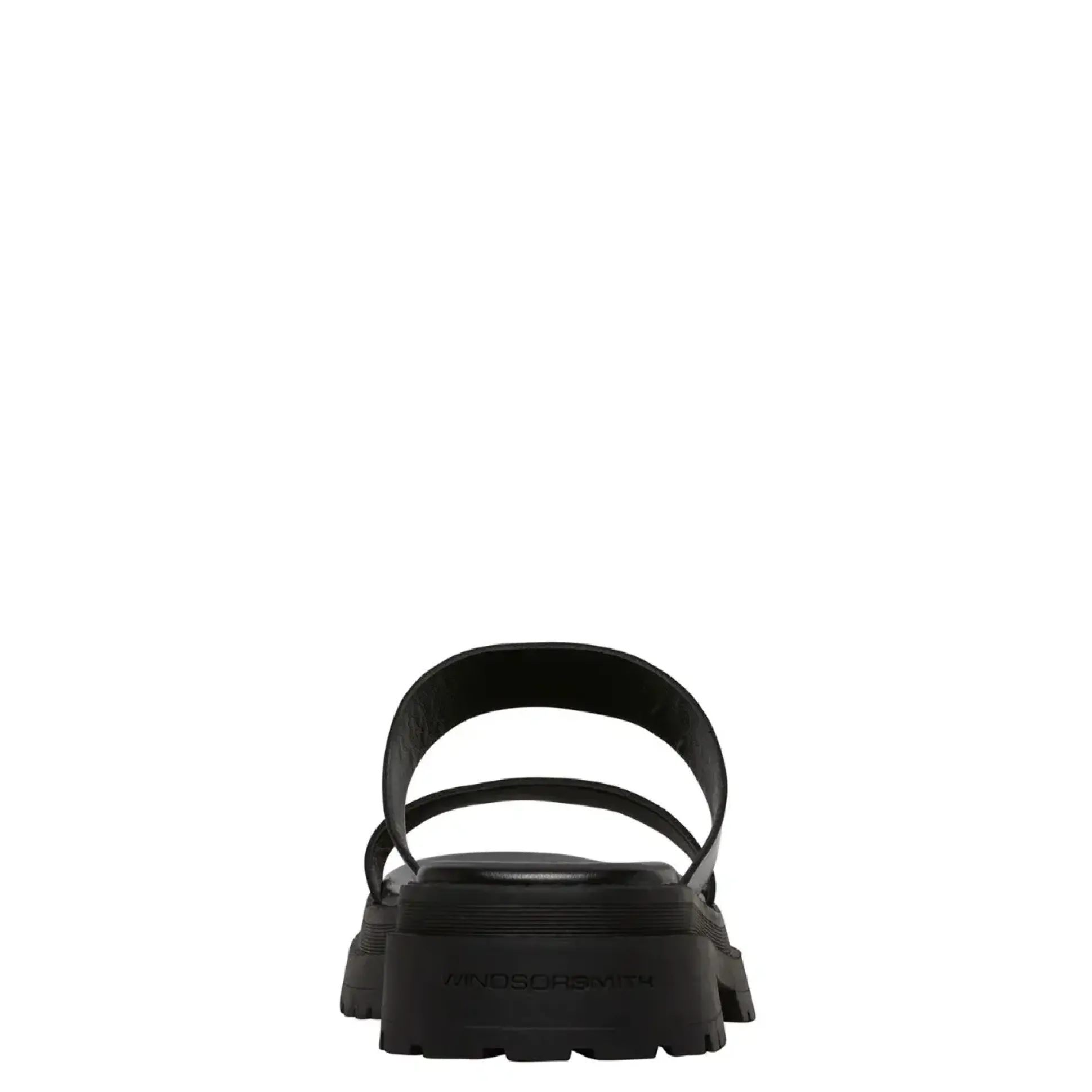 Laser Black Leather Sandal