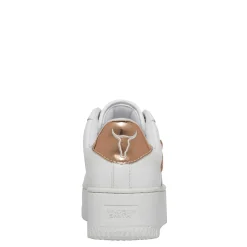 Rich White Leather Rose Gold Metallic Sneaker