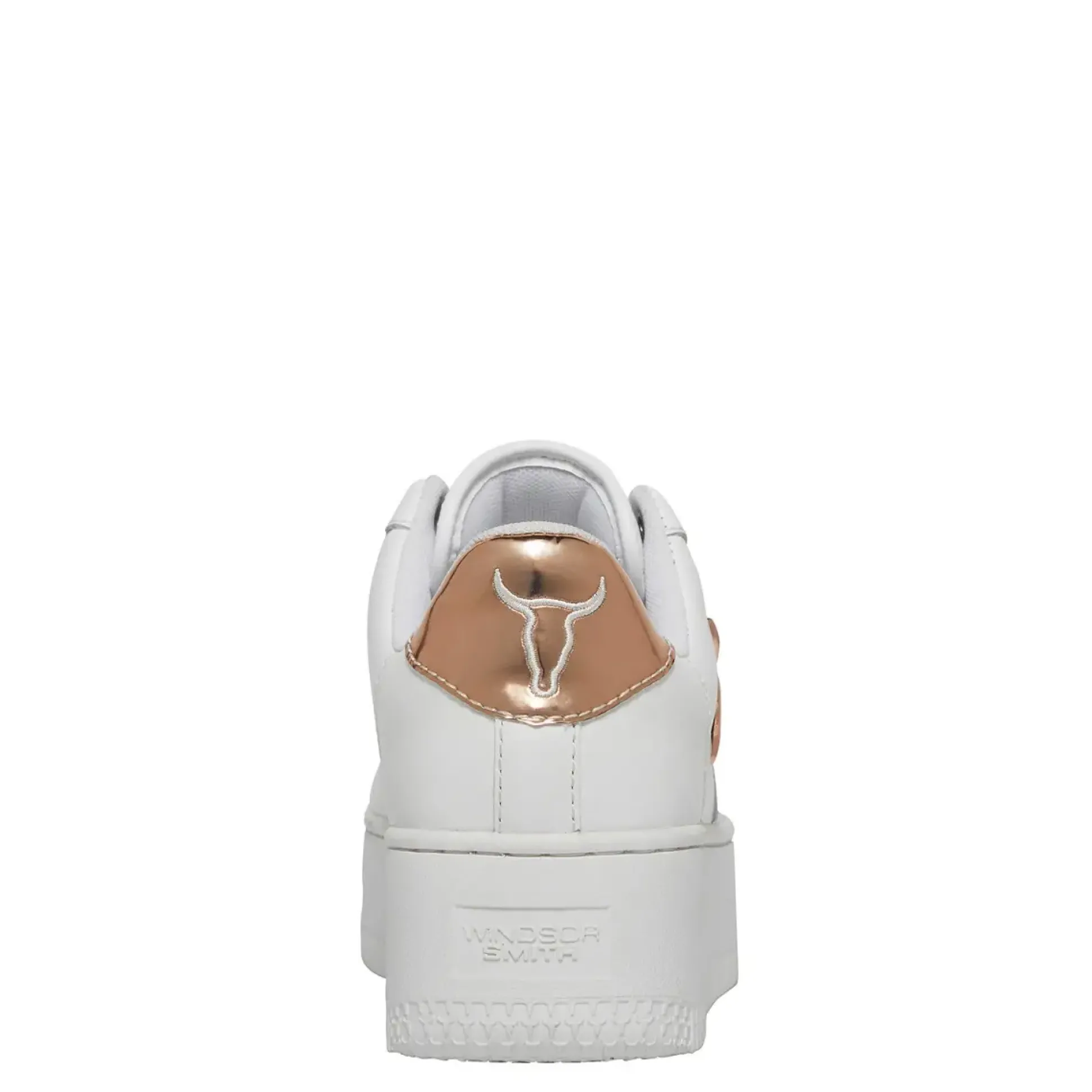 Rich White Leather Rose Gold Metallic Sneaker