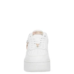 Rich White Leather Rose Gold Metallic Sneaker