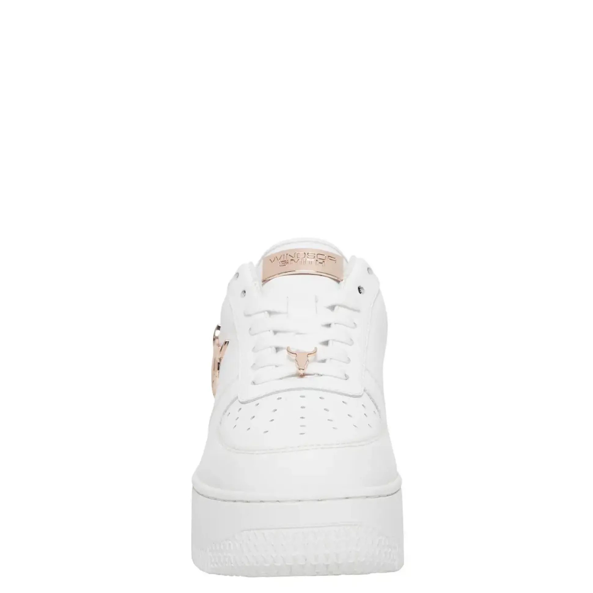 Rich White Leather Rose Gold Metallic Sneaker