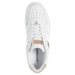 Rich White Leather Rose Gold Metallic Sneaker