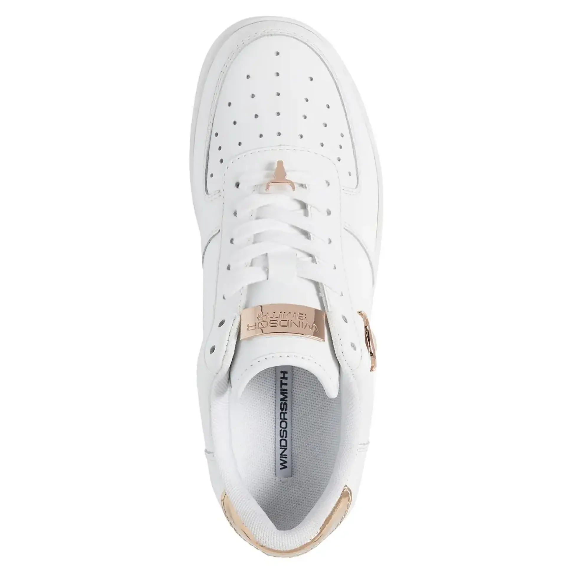 Rich White Leather Rose Gold Metallic Sneaker