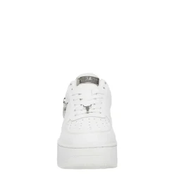 Rich White Leather Silver Metallic Sneaker