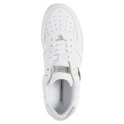 Rich White Leather Silver Metallic Sneaker