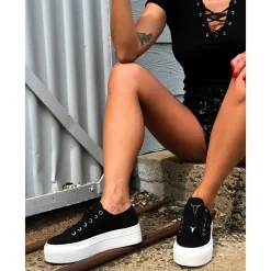 Ruby Black Canvas / White Sneaker