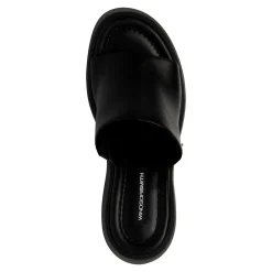 Sweetie Black Leather Platform Sandals