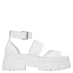 Thrilled White Leather Sandal