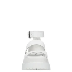 Thrilled White Leather Sandal